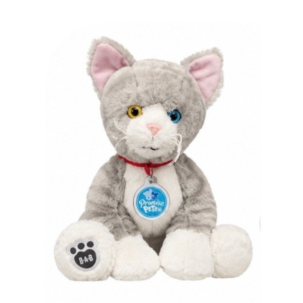 Build A Bear Promise Pets Grey Tabby Cat Heterochromia Eyes Plush Stuffed Animal